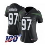 Women's New York Jets #97 Nathan Shepherd Black Alternate Vapor Untouchable Limited Player 100th Season Football Jersey
