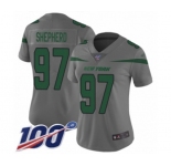 Women's New York Jets #97 Nathan Shepherd Limited Gray Inverted Legend 100th Season Football Jersey