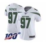 Women's New York Jets #97 Nathan Shepherd White Vapor Untouchable Limited Player 100th Season Football Jersey
