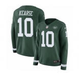 Women's Nike New York Jets #10 Jermaine Kearse Limited Green Therma Long Sleeve NFL Jersey