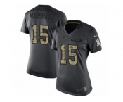 Women's Nike New York Jets #15 Brandon Marshall Limited Black 2016 Salute to Service NFL Jersey