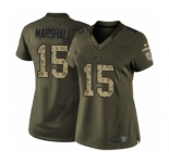 Women's Nike New York Jets #15 Brandon Marshall Limited Green Salute to Service NFL Jersey