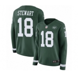 Women's Nike New York Jets #18 ArDarius Stewart Limited Green Therma Long Sleeve NFL Jersey