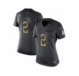Women's Nike New York Jets #2 Nick Folk Limited Black 2016 Salute to Service NFL Jersey