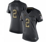 Women's Nike New York Jets #2 Teddy Bridgewater Limited Black 2016 Salute to Service NFL Jersey