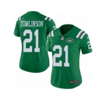 Women's Nike New York Jets #21 LaDainian Tomlinson Limited Green Rush NFL Jersey