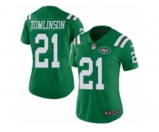 Women's Nike New York Jets #21 LaDainian Tomlinson Limited Green Rush NFL Jersey
