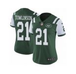 Women's Nike New York Jets #21 LaDainian Tomlinson Vapor Untouchable Limited Green Team Color NFL Jersey