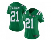 Women's Nike New York Jets #21 Morris Claiborne Limited Green Rush NFL Jersey