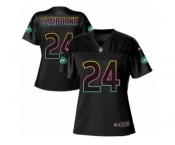 Women's Nike New York Jets #24 Morris Claiborne Game Black Fashion NFL Jersey