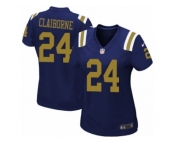 Women's Nike New York Jets #24 Morris Claiborne Limited Navy Blue Alternate NFL Jersey