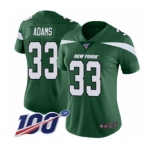 Women's Nike New York Jets #33 Jamal Adams Green Team Color Vapor Untouchable Limited Player 100th Season NFL Jersey