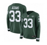 Women's Nike New York Jets #33 Jamal Adams Limited Green Therma Long Sleeve NFL Jersey