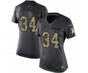 Women's Nike New York Jets #34 Isaiah Crowell Limited Black 2016 Salute to Service NFL Jersey