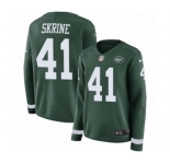 Women's Nike New York Jets #41 Buster Skrine Limited Green Therma Long Sleeve NFL Jersey
