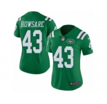 Women's Nike New York Jets #43 Julian Howsare Limited Green Rush NFL Jersey