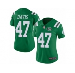 Women's Nike New York Jets #47 Kellen Davis Limited Green Rush NFL Jersey