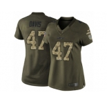 Women's Nike New York Jets #47 Kellen Davis Limited Green Salute to Service NFL Jersey