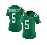 Women's Nike New York Jets #5 Christian Hackenberg Limited Green Rush NFL Jersey