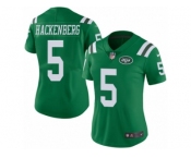 Women's Nike New York Jets #5 Christian Hackenberg Limited Green Rush NFL Jersey