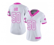 Women's Nike New York Jets #50 Darron Lee White PinkStitched NFL Limited Rush Fashion Jersey