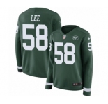 Women's Nike New York Jets #58 Darron Lee Limited Green Therma Long Sleeve NFL Jersey