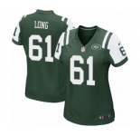 Women's Nike New York Jets #61 Spencer Long Game Green Team Color NFL Jersey