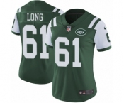 Women's Nike New York Jets #61 Spencer Long Green Team Color Vapor Untouchable Limited Player NFL Jersey
