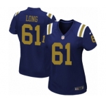 Women's Nike New York Jets #61 Spencer Long Limited Navy Blue Alternate NFL Jersey