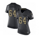 Women's Nike New York Jets #64 Travis Swanson Limited Black 2016 Salute to Service NFL Jersey