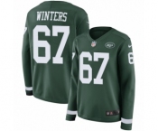 Women's Nike New York Jets #67 Brian Winters Limited Green Therma Long Sleeve NFL Jersey