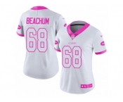 Women's Nike New York Jets #68 Kelvin Beachum Limited White Pink Rush Fashion NFL Jersey