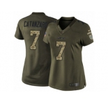 Women's Nike New York Jets #7 Chandler Catanzaro Limited Green Salute to Service NFL Jersey