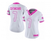 Women's Nike New York Jets #7 Chandler Catanzaro Limited White Pink Rush Fashion NFL Jersey