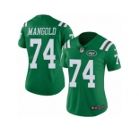 Women's Nike New York Jets #74 Nick Mangold Limited Green Rush NFL Jersey