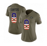 Women's Nike New York Jets #8 Cairo Santos Limited Olive USA Flag 2017 Salute to Service NFL Jersey