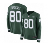 Women's Nike New York Jets #80 Wayne Chrebet Limited Green Therma Long Sleeve NFL Jersey
