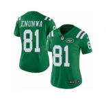 Women's Nike New York Jets #81 Quincy Enunwa Limited Green Rush NFL Jersey