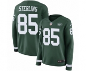 Women's Nike New York Jets #85 Neal Sterling Limited Green Therma Long Sleeve NFL Jersey