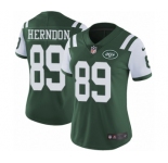 Women's Nike New York Jets #89 Chris Herndon Green Team Color Vapor Untouchable Limited Player NFL Jersey