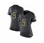 Women's Nike New York Jets #9 Bryce Petty Limited Black 2016 Salute to Service NFL Jersey