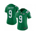 Women's Nike New York Jets #9 Bryce Petty Limited Green Rush NFL Jersey
