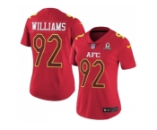 Women's Nike New York Jets #92 Leonard Williams Red Stitched NFL Limited AFC 2017 Pro Bowl Jersey
