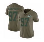 Women's Nike New York Jets #97 Nathan Shepherd Limited Olive 2017 Salute to Service NFL Jersey
