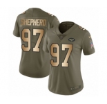 Women's Nike New York Jets #97 Nathan Shepherd Limited Olive Gold 2017 Salute to Service NFL Jersey