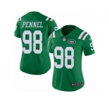 Women's Nike New York Jets #98 Mike Pennel Limited Green Rush NFL Jersey