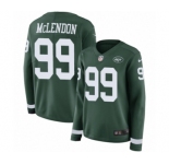 Women's Nike New York Jets #99 Steve McLendon Limited Green Therma Long Sleeve NFL Jersey