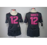nike women nfl jerseys new york jets #12 namath dk.grey[breast cancer awareness]