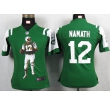 nike women nfl jerseys new york jets #12 namath green[portrait fashion]
