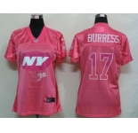 nike women nfl jerseys new york jets #17 burress pink[2012 fem fan]